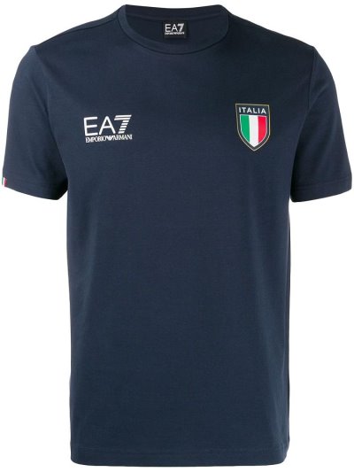 Ea7 Emporio Armani Printed Logo Bomberjacke Herren Blau | 26324KAG