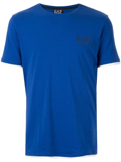 Ea7 Emporio Armani Printed Logo Bomberjacke Herren Blau | Y5SE7MPQ