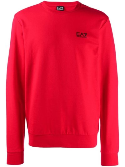 Ea7 Emporio Armani Printed Logo Sweatshirts Herren Rot | G4J6ZUO8