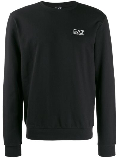 Ea7 Emporio Armani Printed Logo Sweatshirts Herren Schwarz | O8OKNAEG
