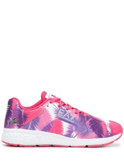 Ea7 Emporio Armani Printed Spitze Up Sneakers Damen Rosa | SWJAAVB4