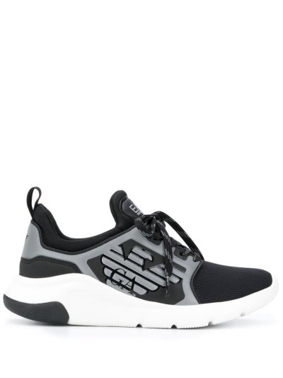 Ea7 Emporio Armani Racer Reflex Low Top Sneakers Damen Schwarz | 4EERULPO
