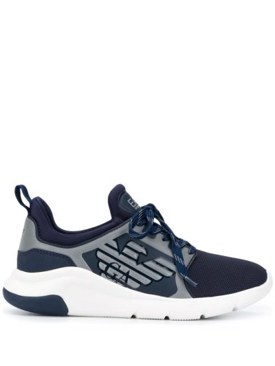 Ea7 Emporio Armani Racer Reflex Low Top Sneakers Damen Blau | KN0BVA01