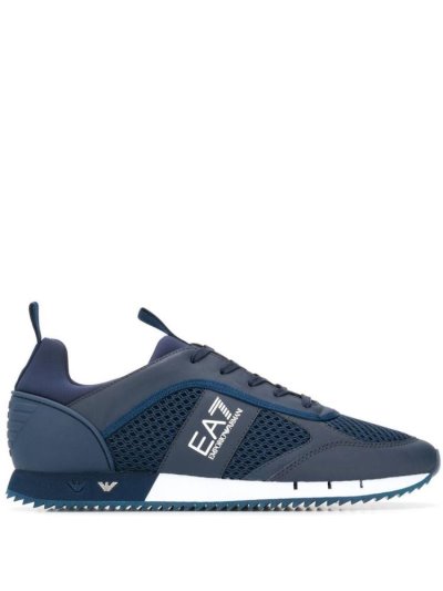 Ea7 Emporio Armani Side Logo Sneakers Herren Blau | 9ZA5YTSK