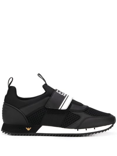 Ea7 Emporio Armani Slip On Logo Low Top Sneakers Herren Schwarz | TTNZQNIF