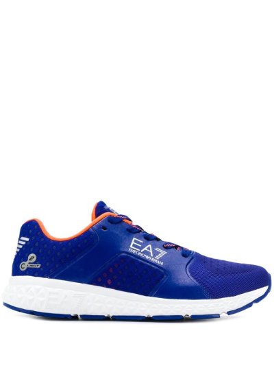 Ea7 Emporio Armani Spitze Up Logo Sneakers Damen Blau | YHWSLV9S