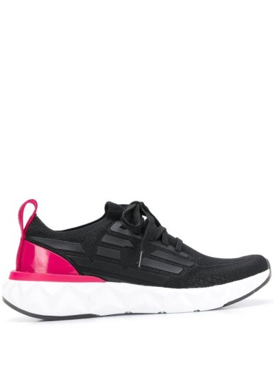 Ea7 Emporio Armani Stretch Fit Logo Sneakers Damen Schwarz Rosa | SZ08W5MT