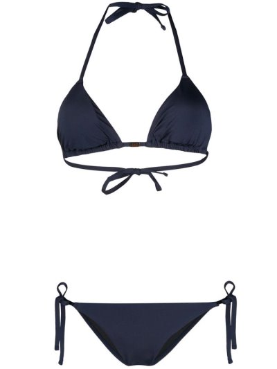 Ea7 Emporio Armani Studded Logo Bikini Damen Blau | MFGWHQ6O