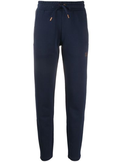 Ea7 Emporio Armani Tapered Printed Logo Track Hose Damen Blau | NORUOHTR