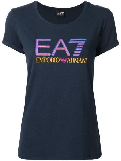 Ea7 Emporio Armani Train Studded Logo Bomberjacke Damen Blau | 8J3VN6ML