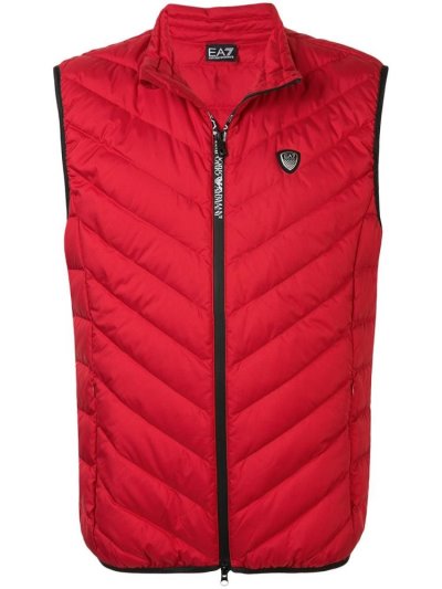 Ea7 Emporio Armani Ärmellose Core Shield Gilet Weste Herren Rot | OZCI2MSW