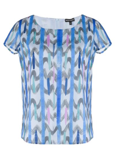 Armani Emporio Abstract Patterned Bomberjacke Damen Blau | L11XUW3E