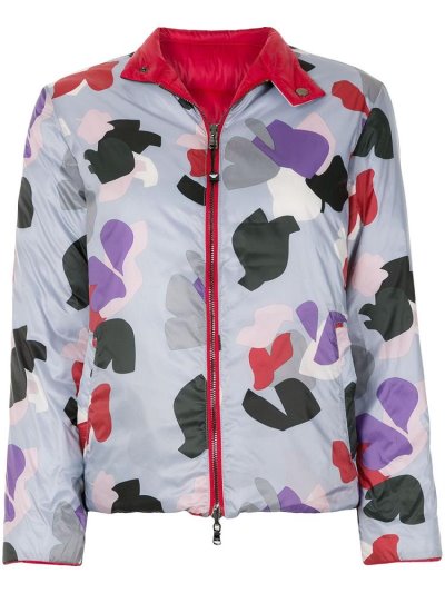 Armani Emporio Abstract Print Padded Jacket Jacke Damen Blau | JMI75VBD