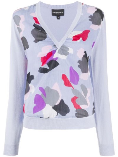 Armani Emporio Abstract Printed Sweatshirts Damen Lila | XPYJHLI6