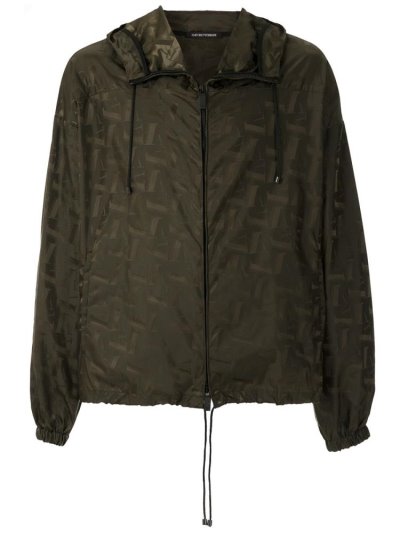 Armani Emporio All Over Print Windbreaker Mäntel Herren Grün | N3T8XC6B