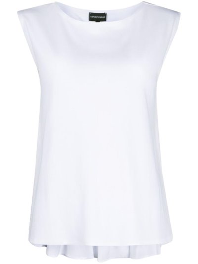 Armani Emporio Back Peplum Hem Ärmellose Bluse Damen Weiß | TLLM63K6