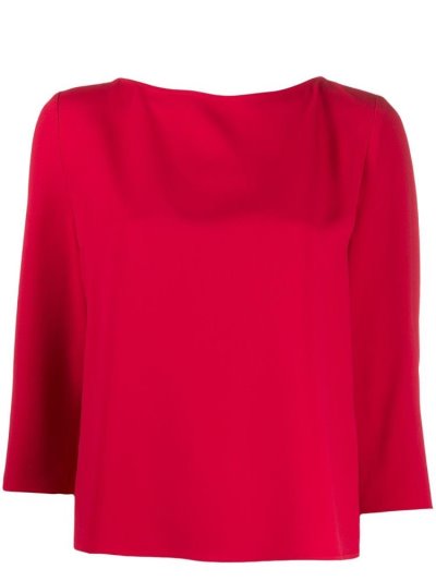 Armani Emporio Back Pleated Boxy Oberteile Damen Rot | 55PNDV6X