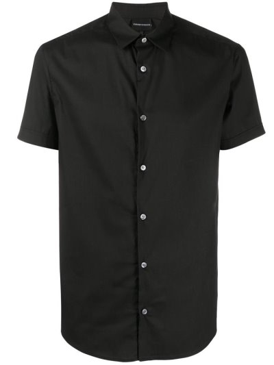 Armani Emporio Band Collar Hemd Herren Schwarz | XM1NS9YV