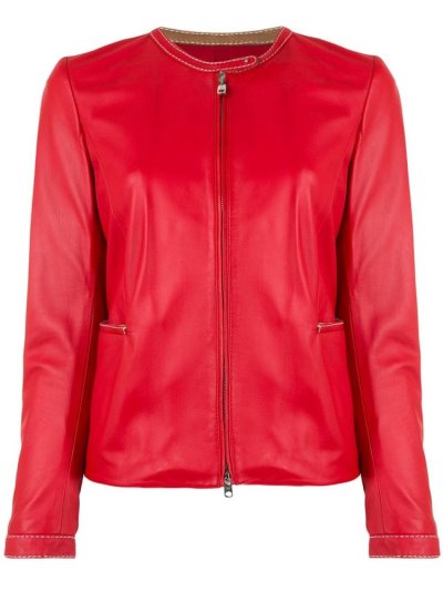 Armani Emporio Band Collar Jacke Damen Rot | 2UOG1BKT