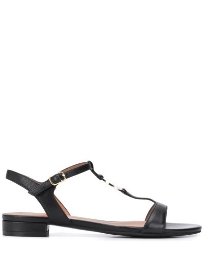 Armani Emporio Block Heel Logo Sandalen Damen Schwarz | BDSKD7H2