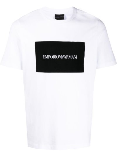 Armani Emporio Boxed Logo Print Bomberjacke Herren Weiß | HI727X4W