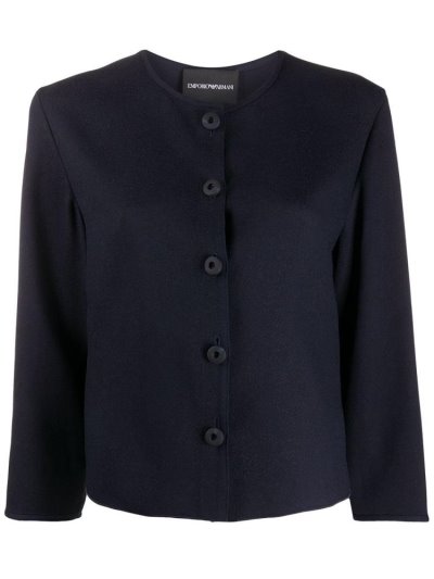 Armani Emporio Boxy Button Front Bluse Damen Blau | L1MCMA5K