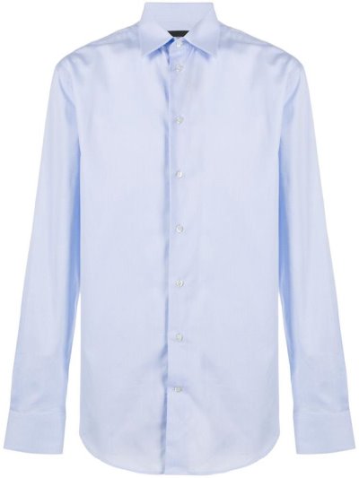 Armani Emporio Button Cuff Hemd Herren Blau | G3ZIKHSS