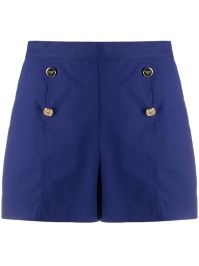 Armani Emporio Button Front Mini Kurze Hose Damen Blau | XUU8HE1Q