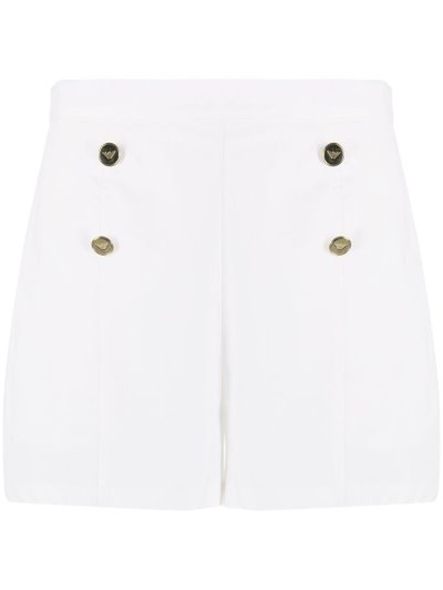 Armani Emporio Buttoned Front Mini Kurze Hose Damen Weiß | BT6JXZVH