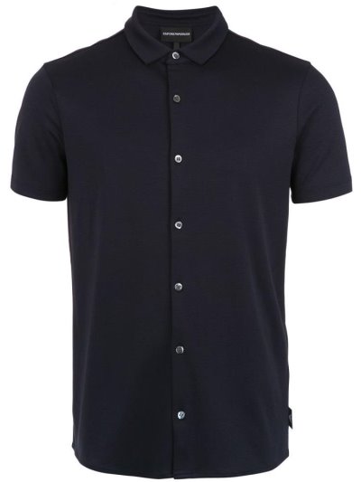 Armani Emporio Buttoned Polo Hemd Herren Schwarz | TBM1HK2N