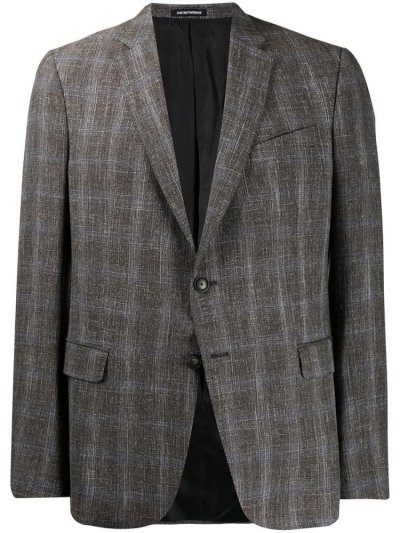 Armani Emporio Checked Blazer Herren Braun | 27YZOPGY