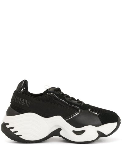 Armani Emporio Chunky Sole Sneakers Damen Schwarz | 27K13WIR