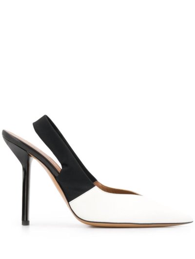 Armani Emporio Colour Block Pointed Pumps Damen Weiß Schwarz | O4VPLZZ5