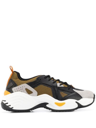 Armani Emporio Colour Block Sneakers Herren Schwarz Gelb | 8ZNH26PE