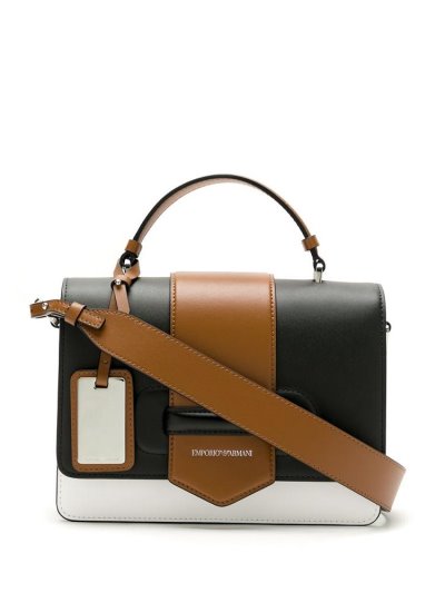 Armani Emporio Colour Block Tragetaschen Damen Schwarz Braun | UK7FTCK6