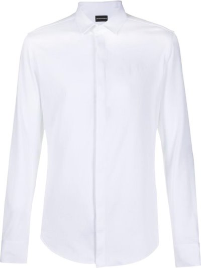 Armani Emporio Concealed Befestigung Hemd Herren Weiß | SZ5WG20W