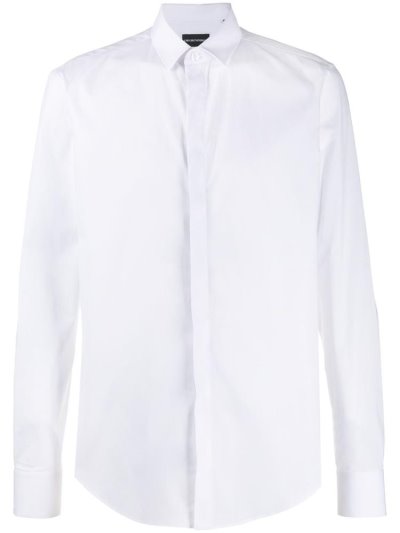 Armani Emporio Concealed Befestigung Hemd Herren Weiß | TS79QZJA