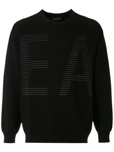 Armani Emporio Contrast Logo Sweatshirts Herren Schwarz | IJ47KTUZ