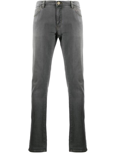 Armani Emporio Contrast Stitching Jeans Herren Grau | CNBTGZ3G