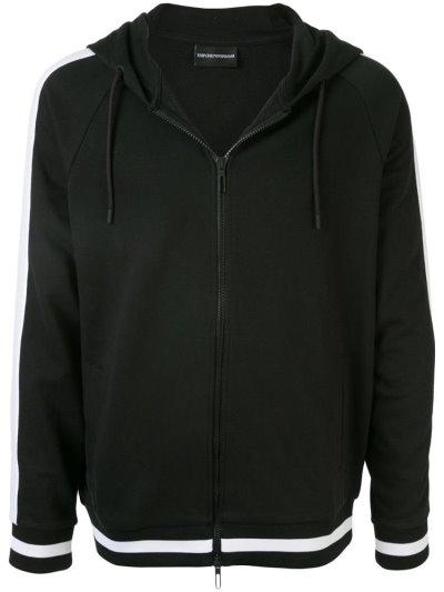 Armani Emporio Contrast Stripe Hoodie Herren Schwarz | DHI4OH5E