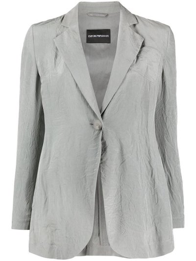 Armani Emporio Creased Single Breasted Blazer Damen Grau | 7IDH21QJ