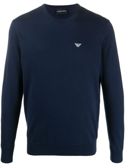 Armani Emporio Crew Neck Jumper Herren Blau | KI1FVH2H