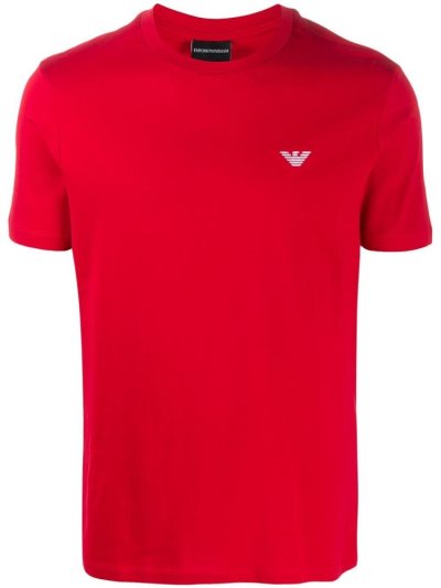 Armani Emporio Crew Neck Logo Bomberjacke Herren Rot | RZ1JL4QH