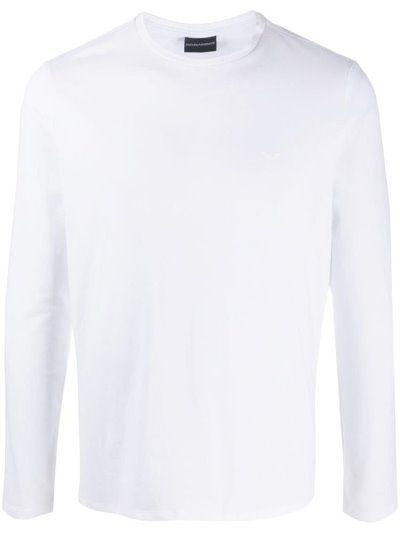 Armani Emporio Crew Neck Long Sleeve Oberteile Herren Weiß | SY9MU0EY