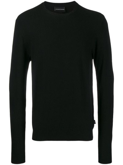 Armani Emporio Crew Neck Pullover Herren Schwarz | CGT7EINS
