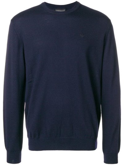 Armani Emporio Crew Neck Pullover Herren Blau | U5AI1FAY