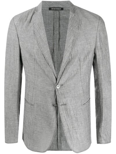 Armani Emporio Crinkled Check Blazer Herren Grau Schwarz | 97I436JH