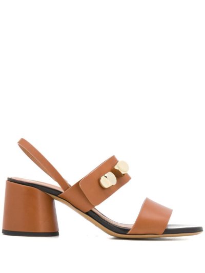 Armani Emporio Cube Appliqués Sandalen Damen Braun | WGKT1O1N