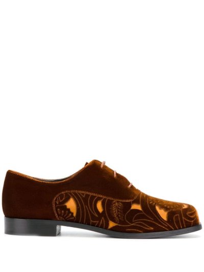 Armani Emporio Cut Out Panel Spitze Up Shoes Schuhe Damen Braun | 3UZQ6ZYO