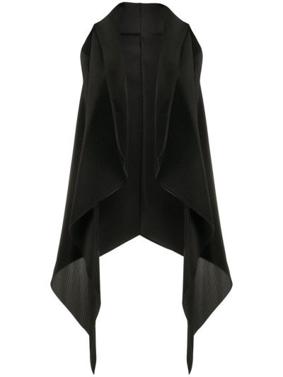 Armani Emporio Draped Asymmetric Waistcoat Weste Damen Schwarz | IY3NDC7X